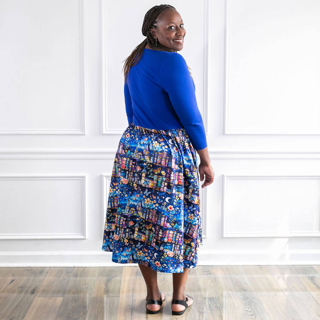 Adult "A Little Night Reading" Bedtime Stories Dress with Pockets