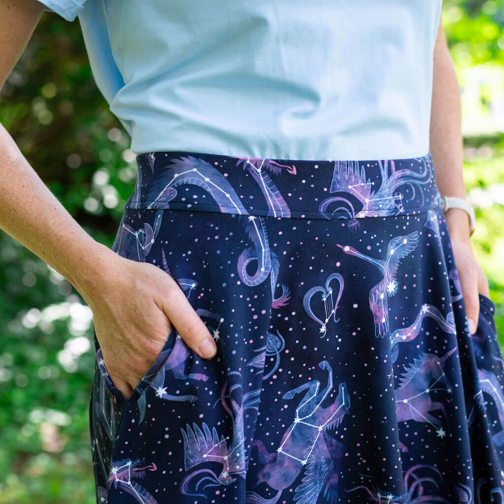 Adult "Dancing with the Stars" Constellations Skirt With Pockets