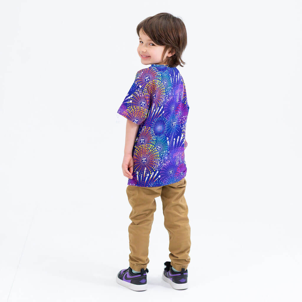 "Pi-rotechnics" Pi Fireworks Henley Short Sleeve Tee