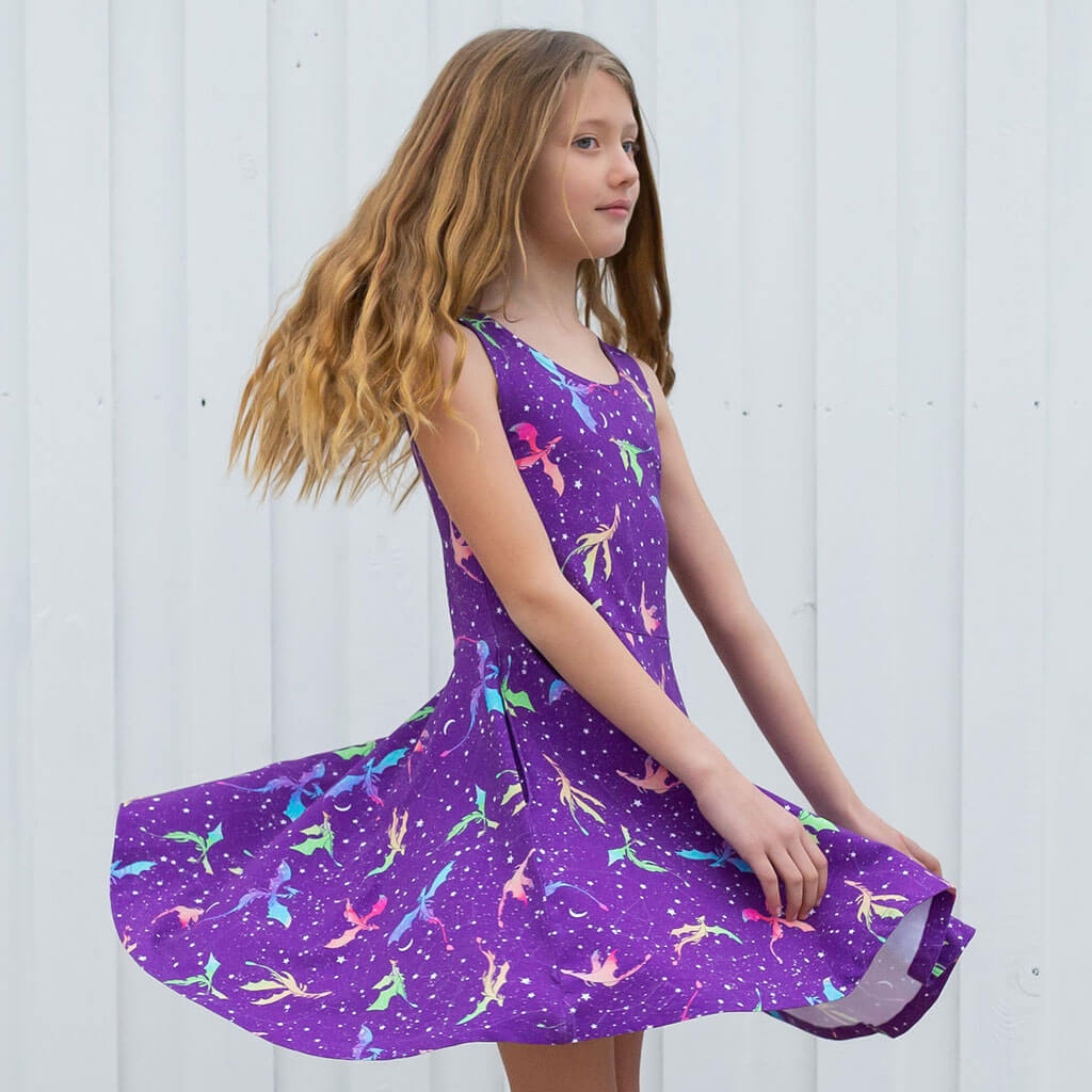 "Star Fire" Dragons Sleeveless Play Dress with Pockets