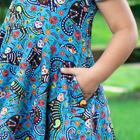 Calavera Cats Super Twirler Dress with Pockets