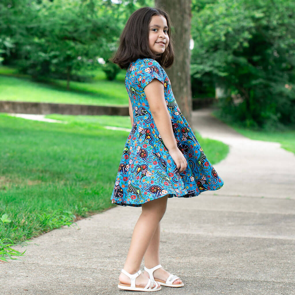 Calavera Cats Super Twirler Dress with Pockets
