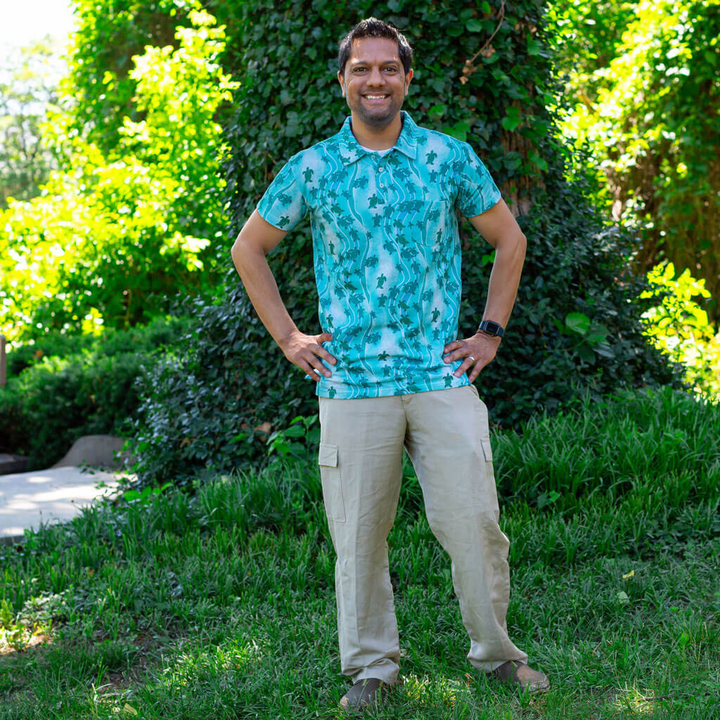 Adult "Current Events" Sea Turtles Polo Short Sleeve Tee