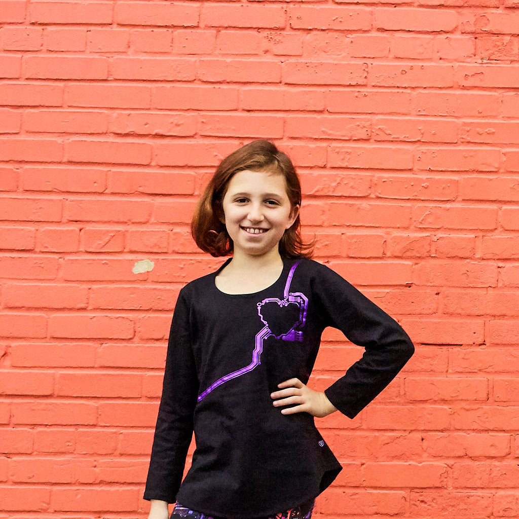 Android Heart Circuits Long Sleeve Tunic Shirt