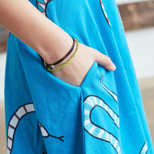 "Snakes on a Dress" Ballerina Style Short Sleeve Dress