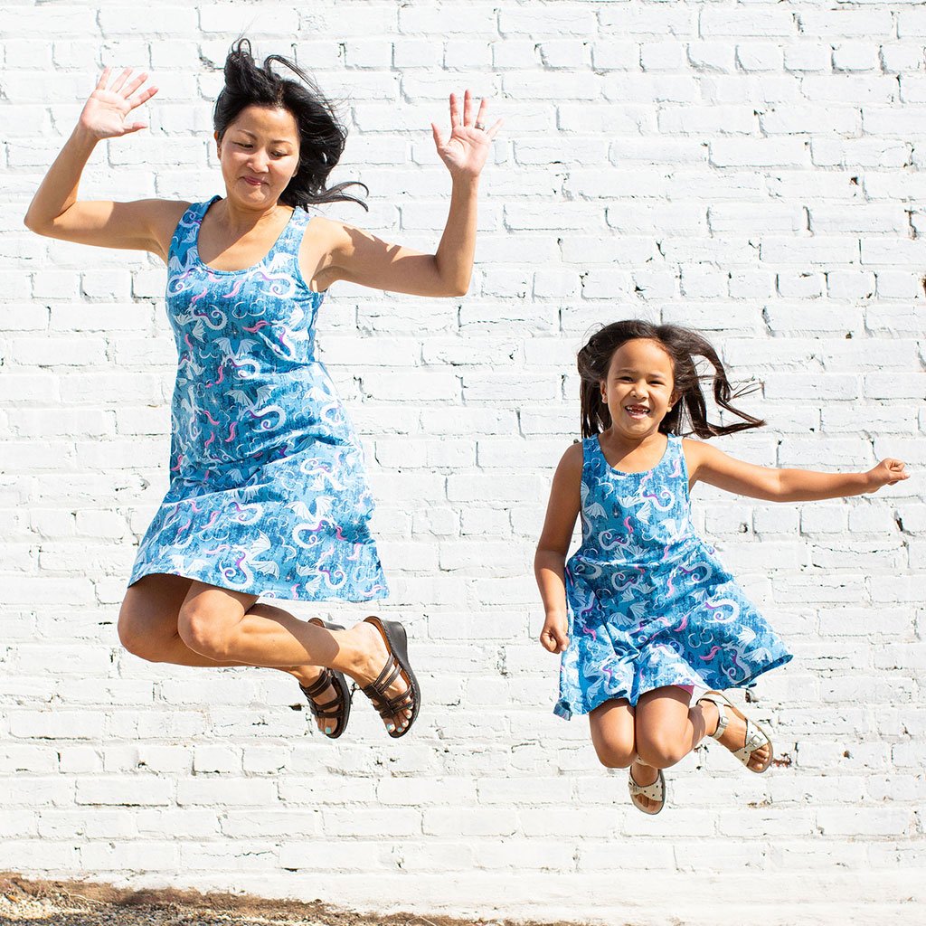 "Ice and Fury" Dragons Sleeveless Dress with Pockets - Adult