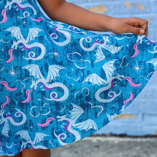 "Ice and Fury" Dragons Sleeveless Dress with Pockets - Adult