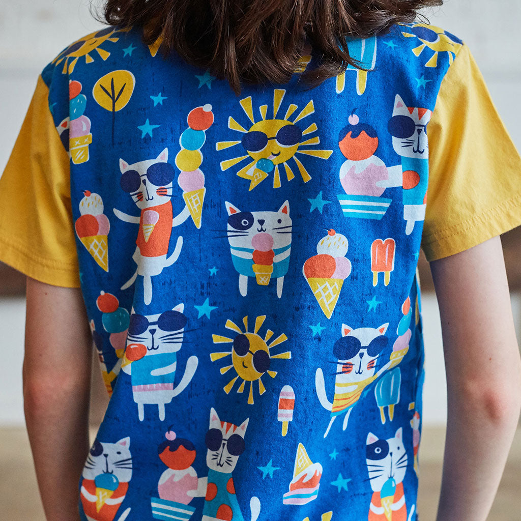 "We All Meow For Ice Cream" Cats Short Sleeve Pocket Tee