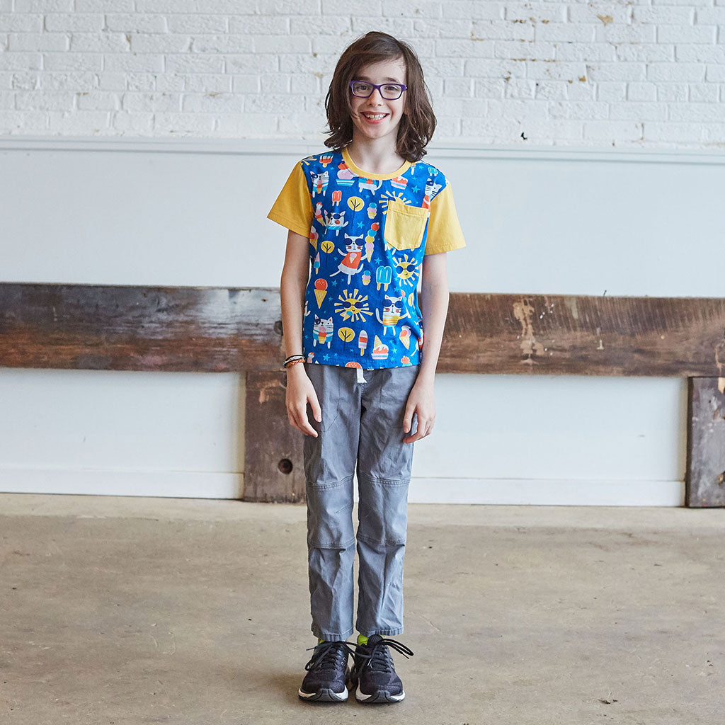 "We All Meow For Ice Cream" Cats Short Sleeve Pocket Tee