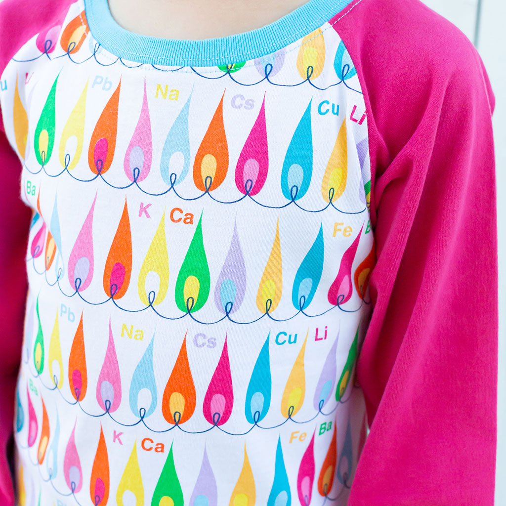 "Hall of Flame" Chemistry Test Raglan Shirt with Long Sleeves