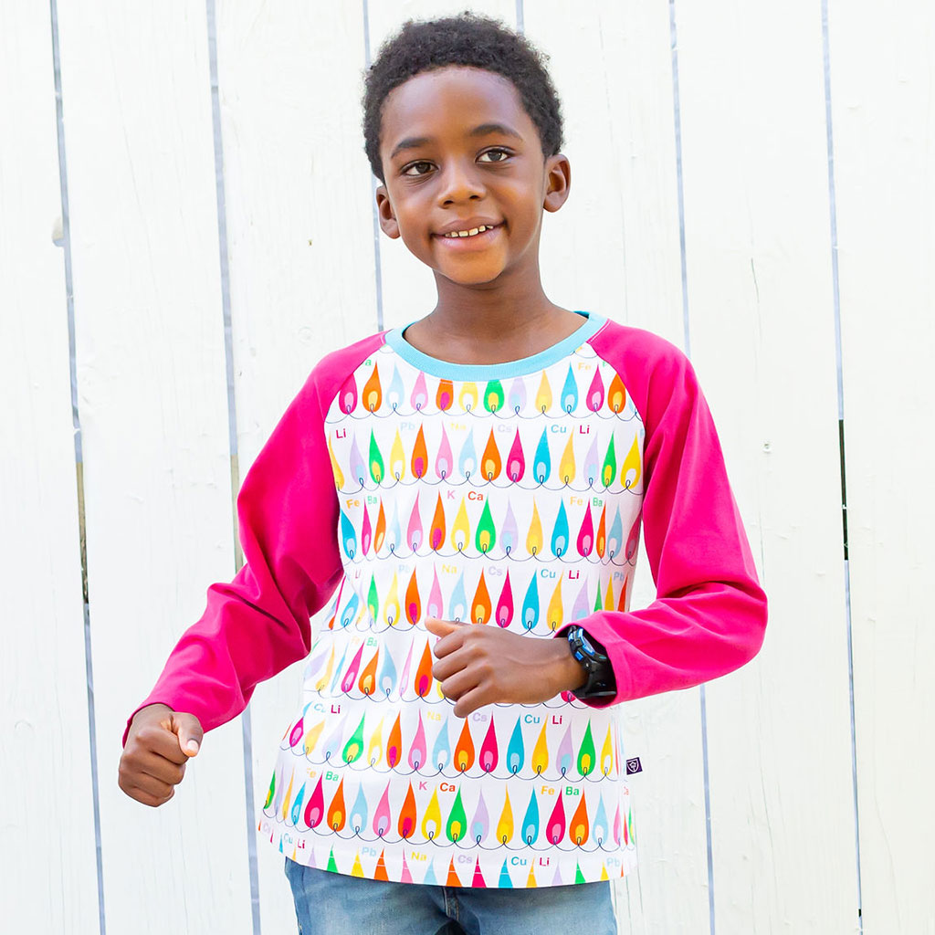 "Hall of Flame" Chemistry Test Raglan Shirt with Long Sleeves