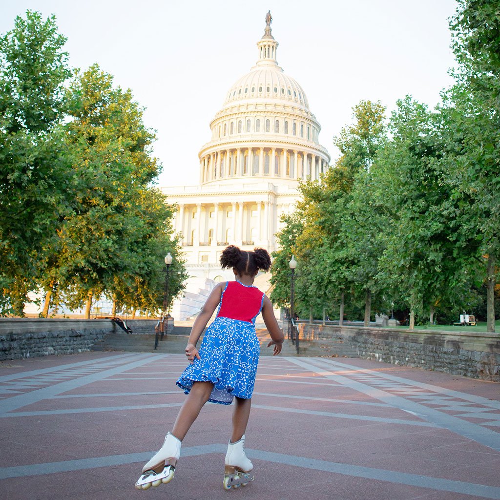 "I Will Vote" Star-Spangled Skater Dress with Pockets