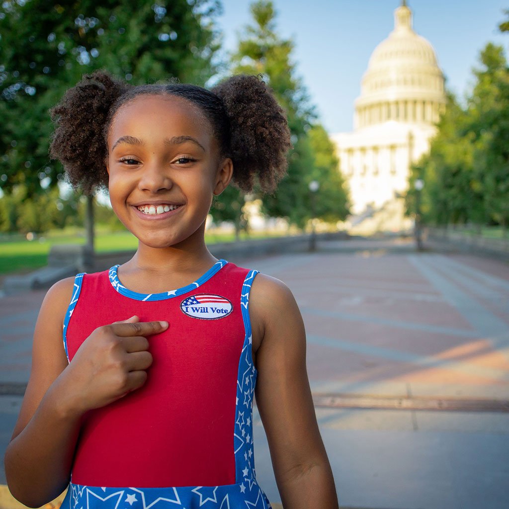 "I Will Vote" Star-Spangled Skater Dress with Pockets