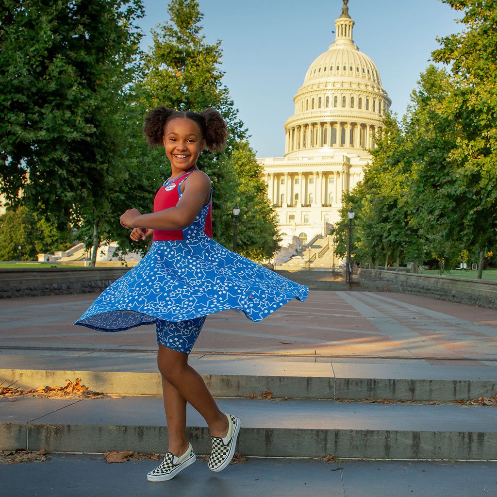 "I Will Vote" Star-Spangled Skater Dress with Pockets