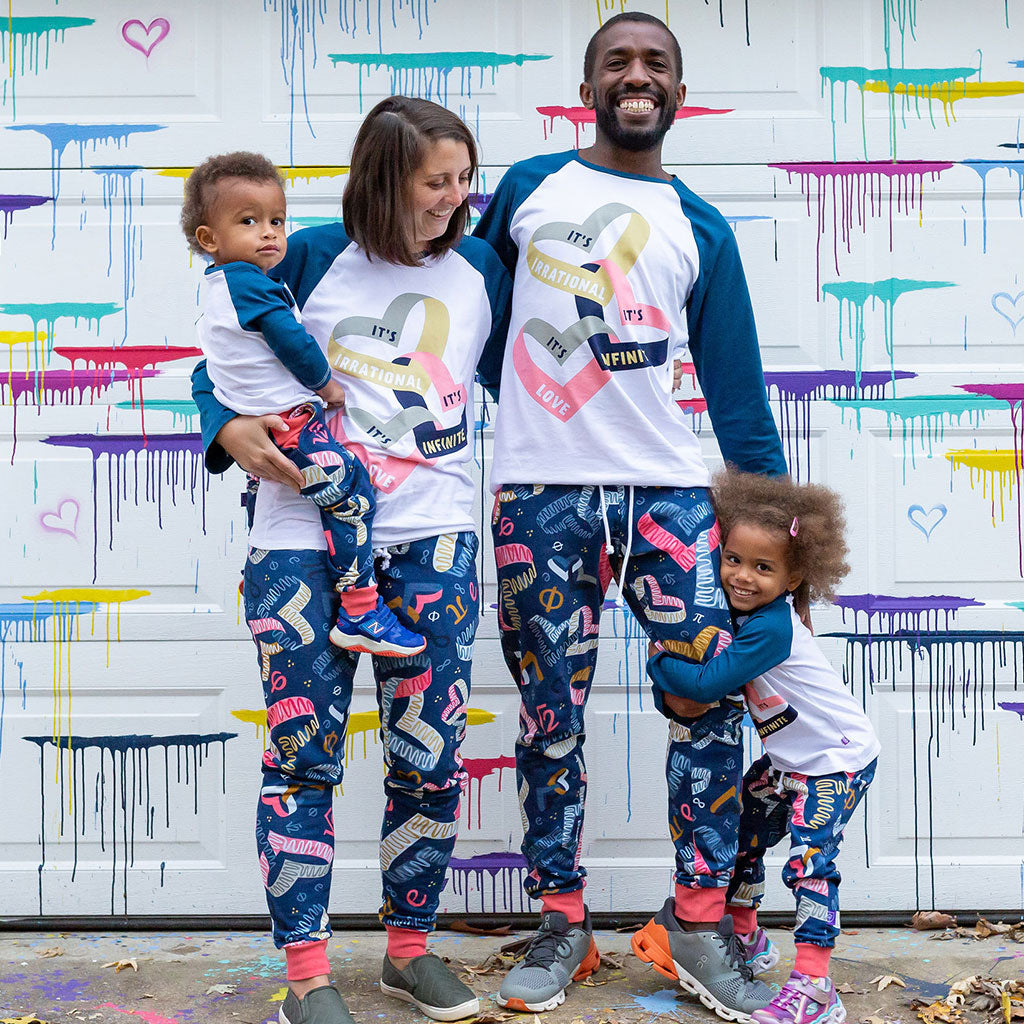 "Boundless Love" Mathematical Symbols Fuzzy Fleece Joggers