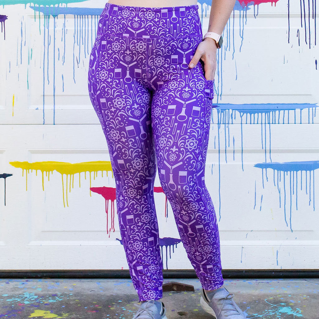 "Fab Lab" Science Equipment Leggings with Pockets - Adult