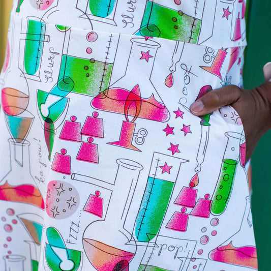 "Sound of Science" Adult Lab Equipment Sleeveless Dress with Pockets