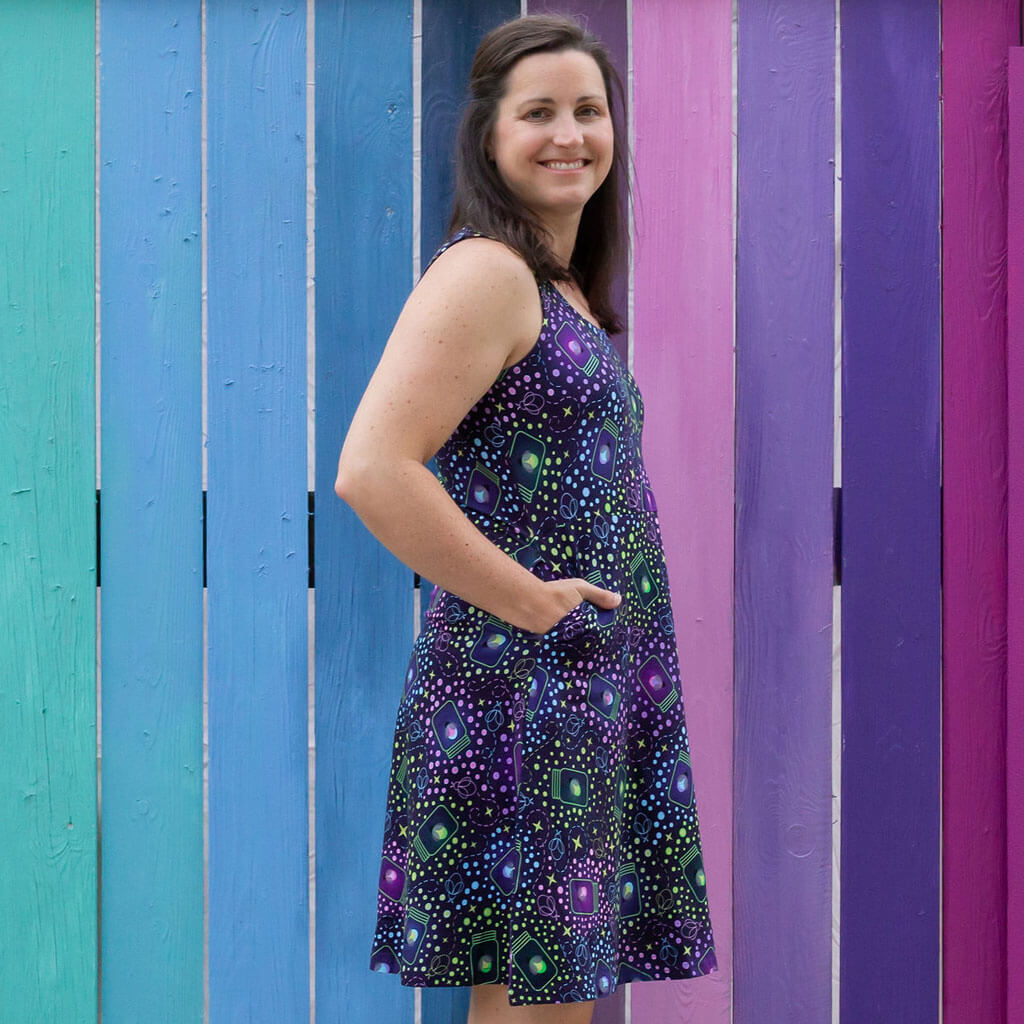 "Glow Getter" Adult Lightning Bugs Sleeveless Dress