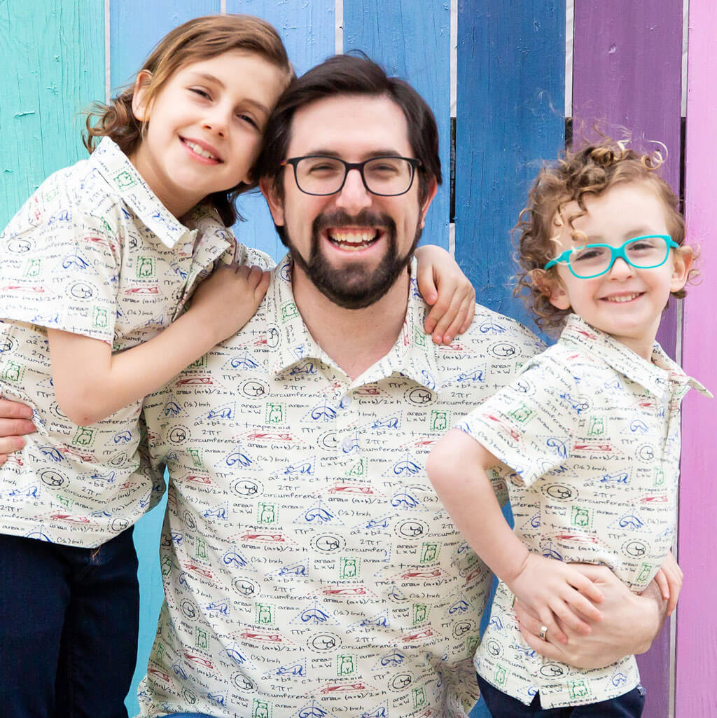 Adult "Scratch Paper" Geometry Cats Short Sleeve Polo Shirt