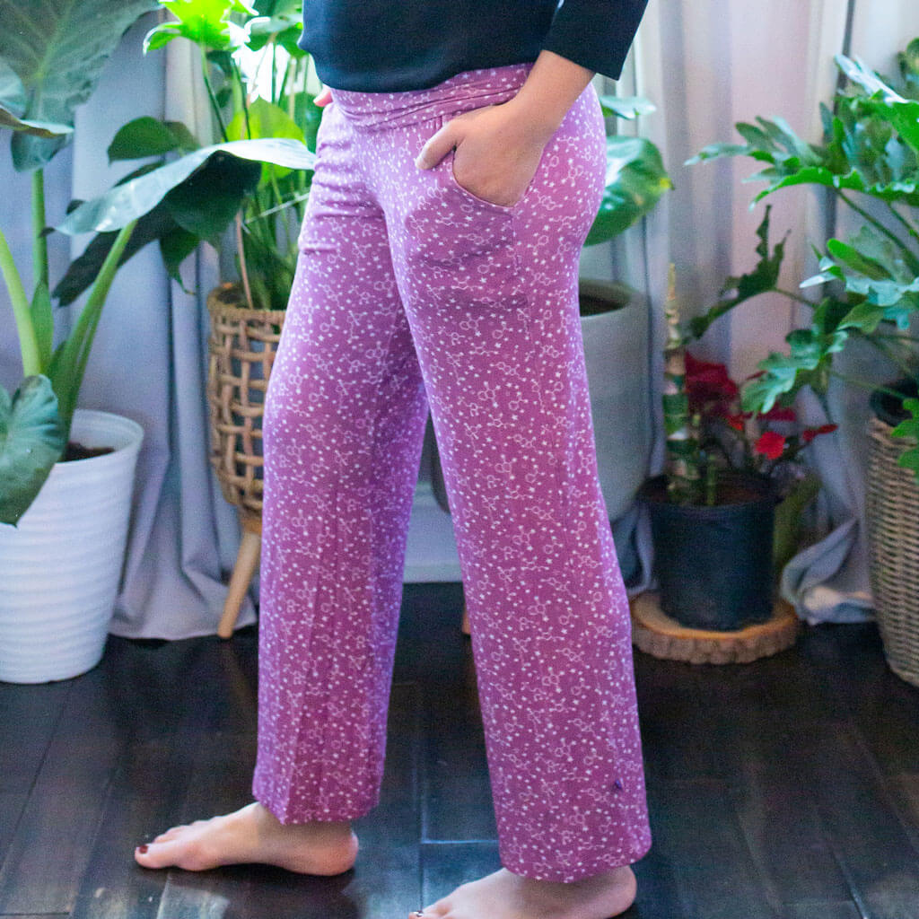 "Nutrient Nebula" Adult Molecules Foldover Wide Leg Pants