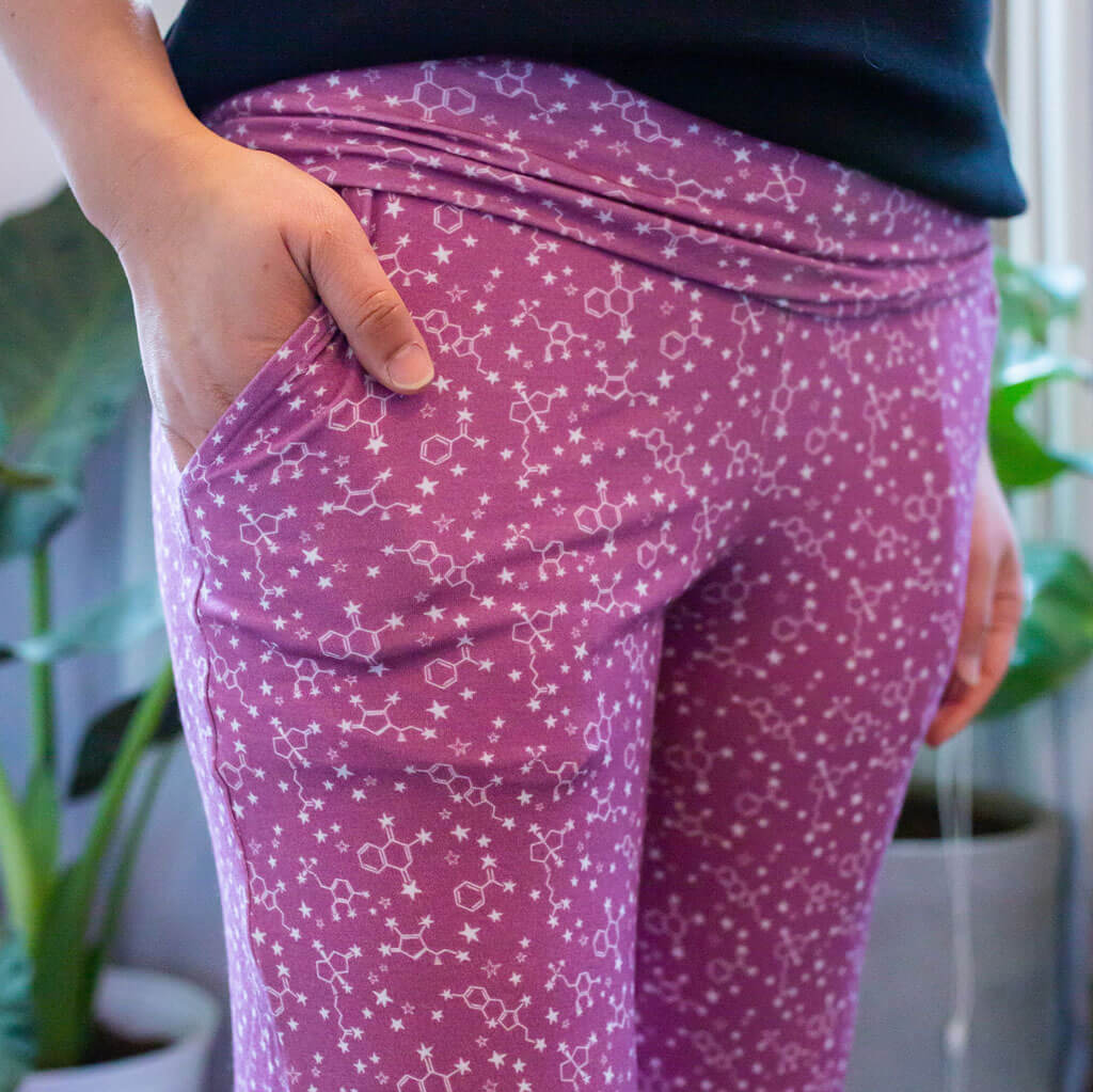"Nutrient Nebula" Adult Molecules Foldover Wide Leg Pants