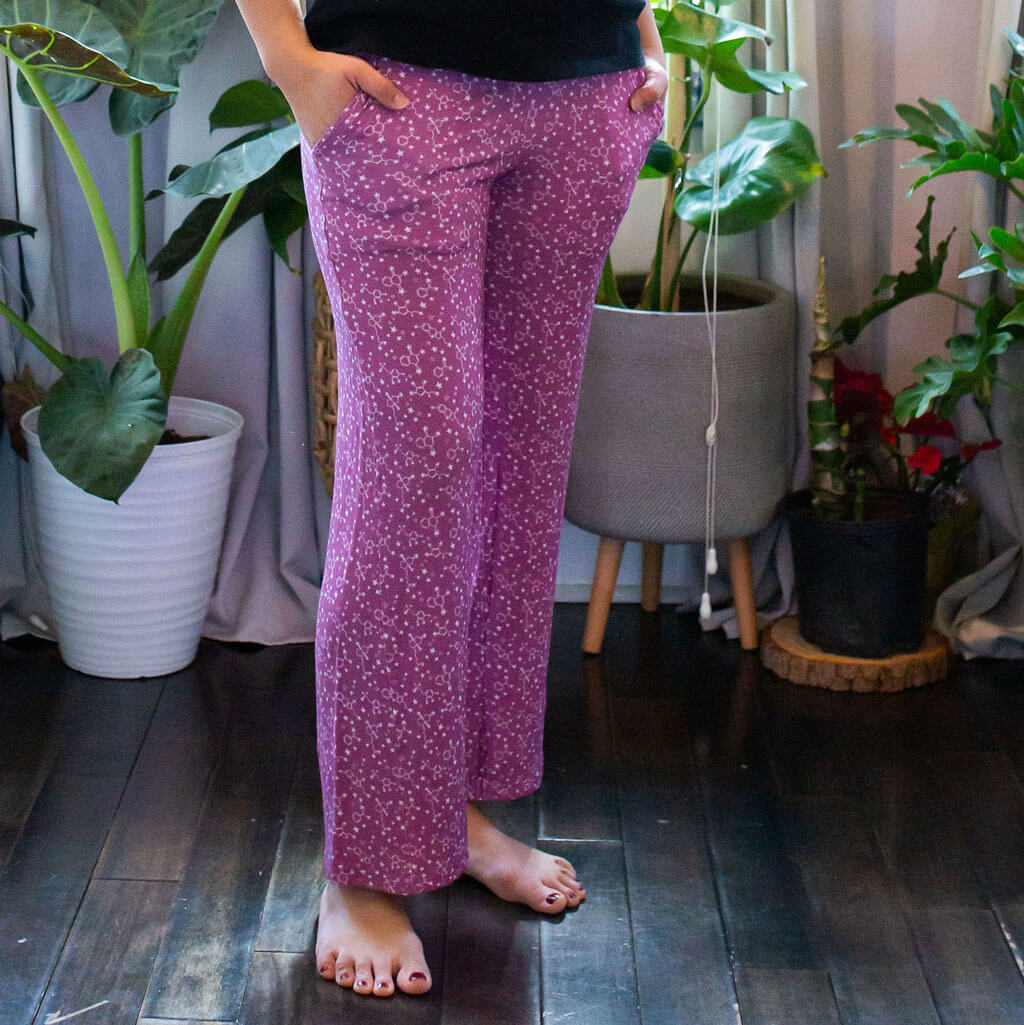 "Nutrient Nebula" Adult Molecules Foldover Wide Leg Pants