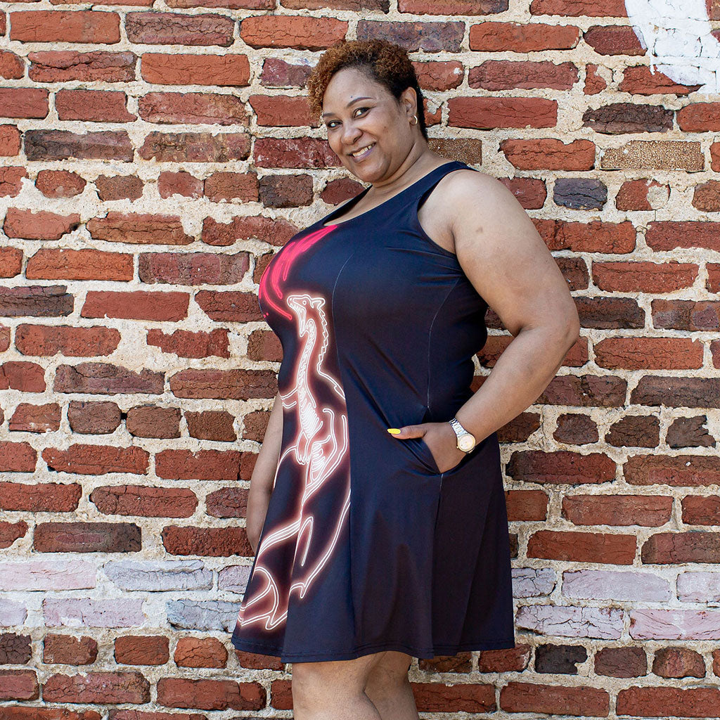 Neon Dragon Skater Dress - Adult