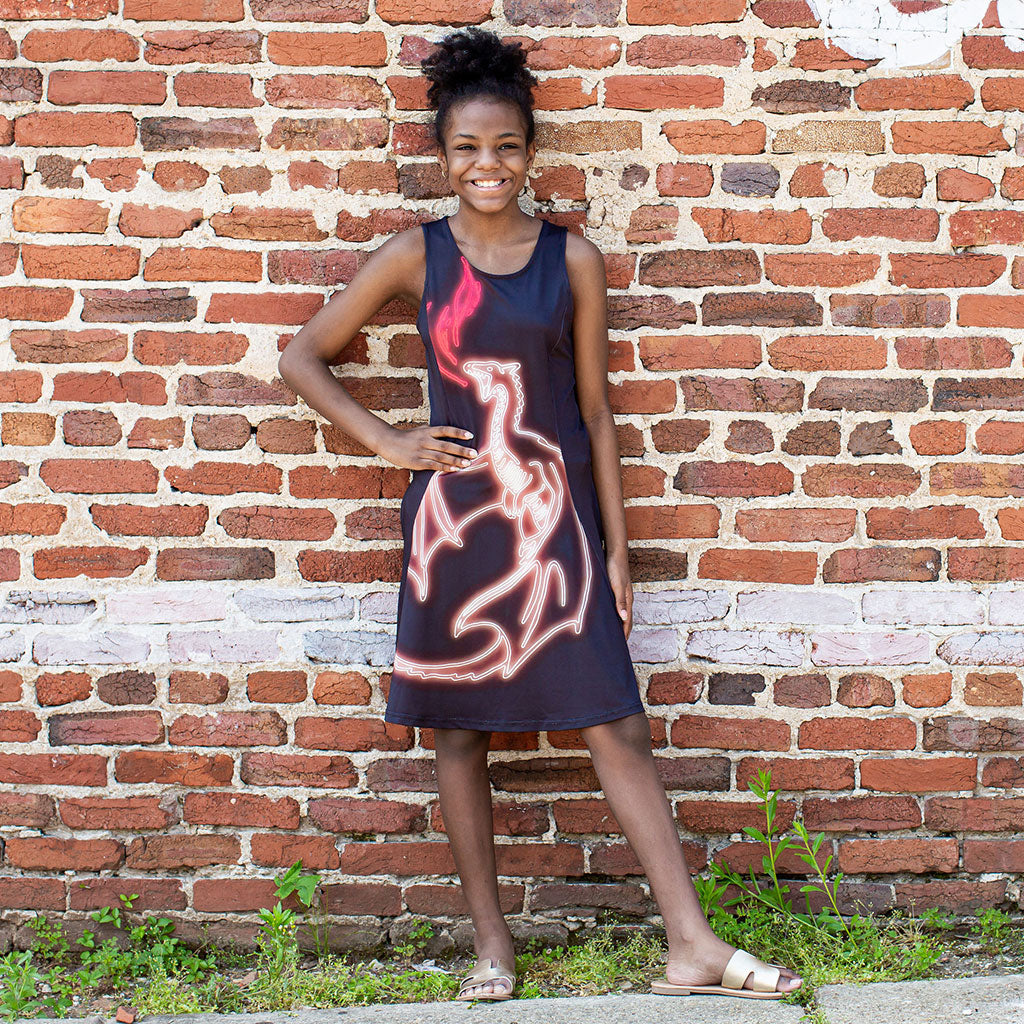 Neon Dragon Skater Dress - Adult
