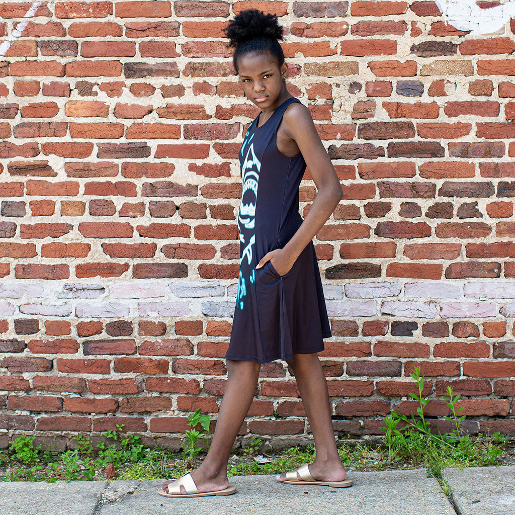 Neon Shark Skater Dress - Adult