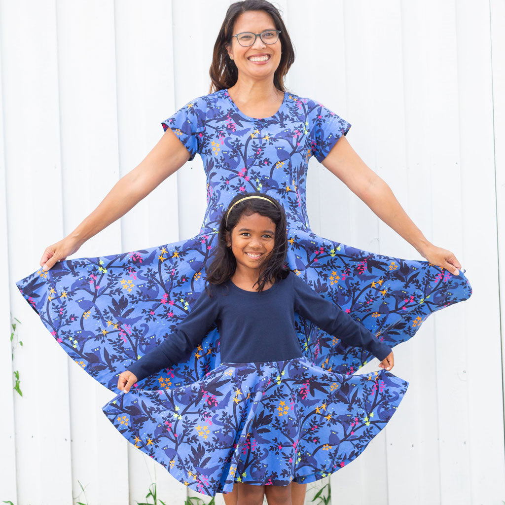 Adult "Who Glows There" Night Creatures Super Twirler Dress with Pockets