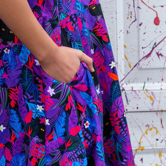 "Midnight Prowl" Panthers Sleeveless Play Dress with Pockets