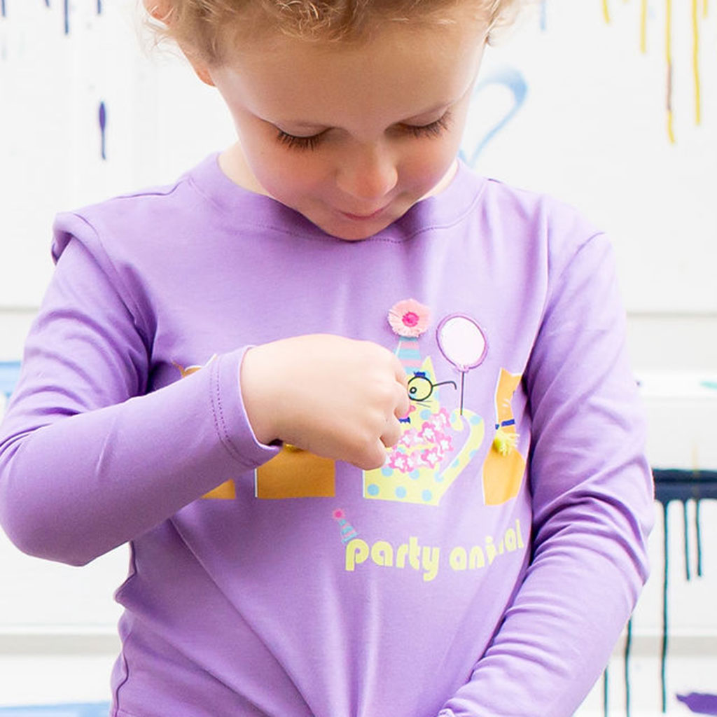 "Party Animal" Cats Shirt with Long Sleeves