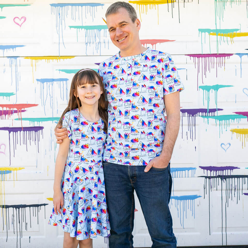 "You Gotta Be Euclidin' Me" 3D Math Cats Super Twirler Dress with Pockets
