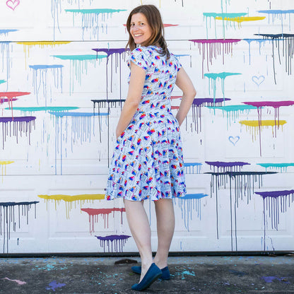 Adult "You Gotta Be Euclidin' Me" 3D Math Cats Super Twirler Dress with Pockets