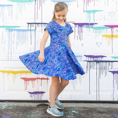 "Tide and Seek" Ocean iSpy Super Twirler Dress with Pockets