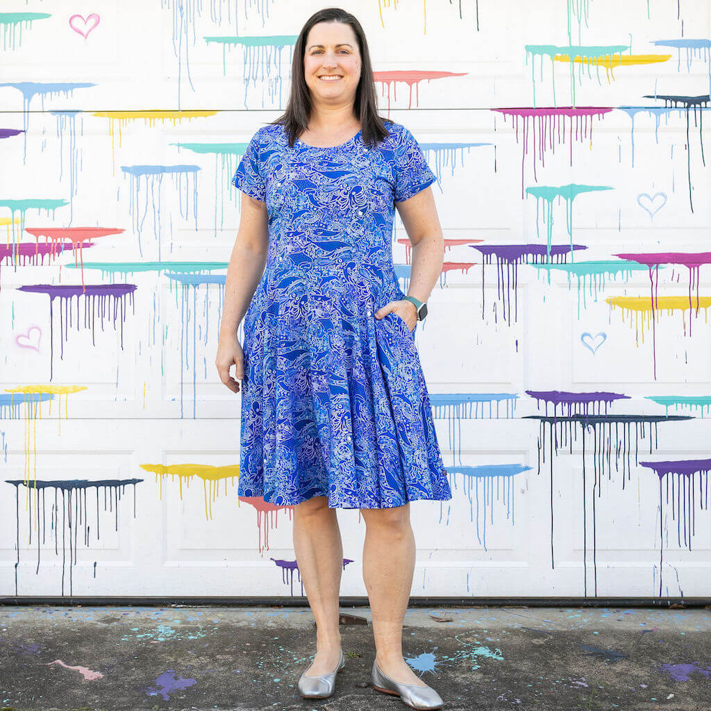 Adult "Tide and Seek" Ocean iSpy Super Twirler Dress with Pockets