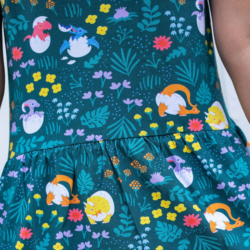 Adult Dinosaur Eggs Cap Sleeve Dress with Pockets