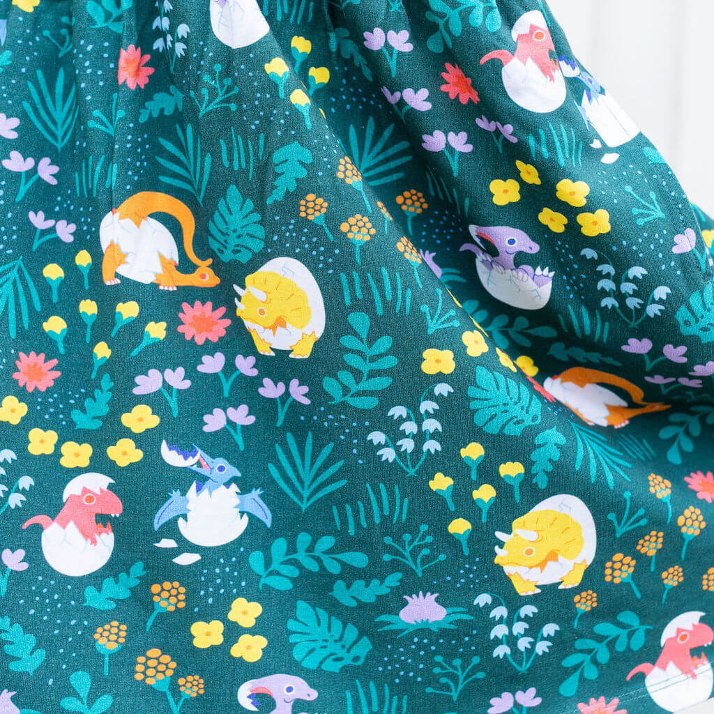 Dinosaur Eggs Cap Sleeve Dress with Pockets