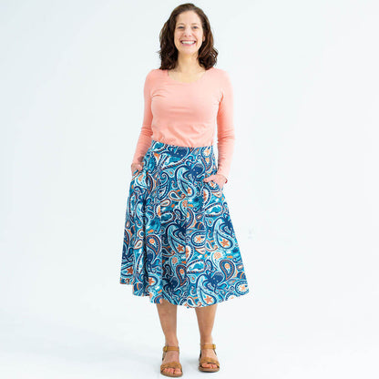 Adult "All Tide Up" OctoPaisley Skirt with Pockets
