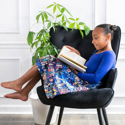 "A Little Night Reading" Bedtime Stories Dress with Pockets