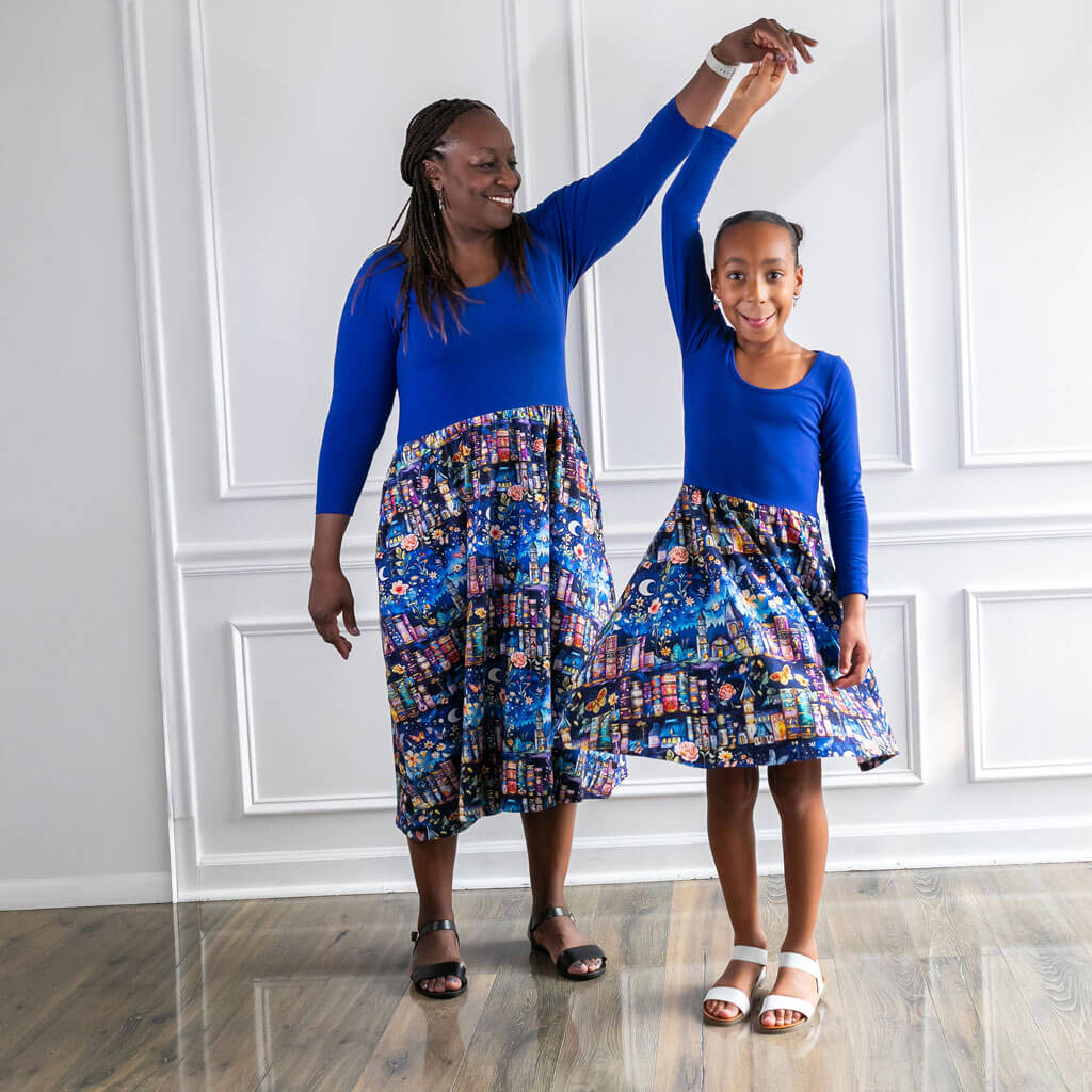 "A Little Night Reading" Bedtime Stories Dress with Pockets