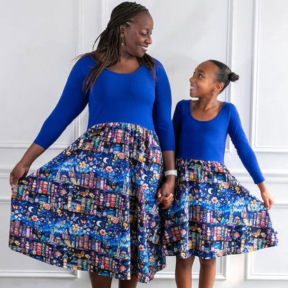 "A Little Night Reading" Bedtime Stories Dress with Pockets
