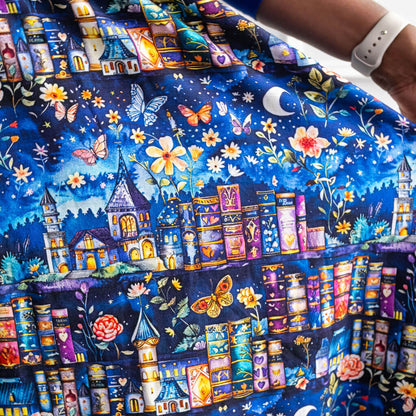 Adult "A Little Night Reading" Bedtime Stories Dress with Pockets