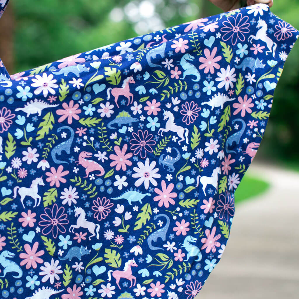 "Only In My Dreams" Dinosaurs & Unicorns Super Twirler Dress with Pockets