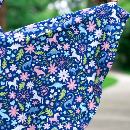 "Only In My Dreams" Dinosaurs & Unicorns Super Twirler Dress with Pockets