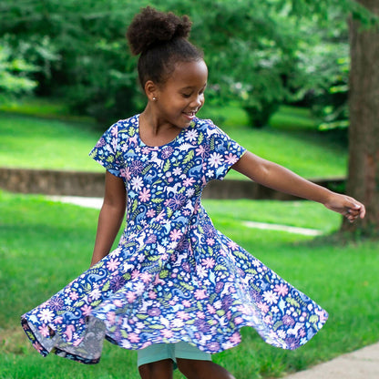 "Only In My Dreams" Dinosaurs & Unicorns Super Twirler Dress with Pockets