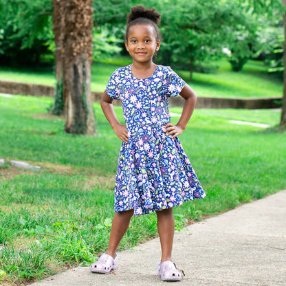 "Only In My Dreams" Dinosaurs & Unicorns Super Twirler Dress with Pockets