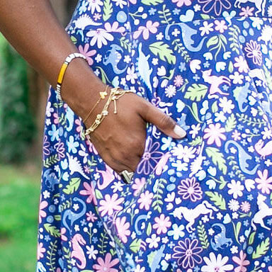 Adult "Only In My Dreams" Dinosaurs & Unicorns Super Twirler Dress with Pockets