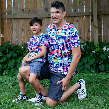 "Dog Eared" Rainbow Books & Dogs Henley Short Sleeve Tee