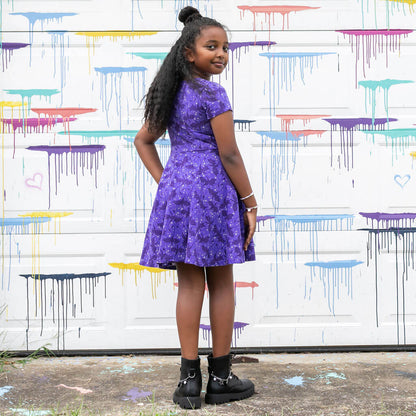 "Moondrakes" Night Stars Dragons Super Twirler Dress with Pockets